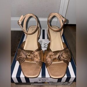 Crown and Ivy Rose/Gold Knotted Sandals